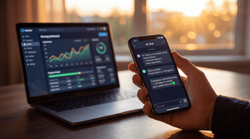 AI agent interface handling customer requests automatically